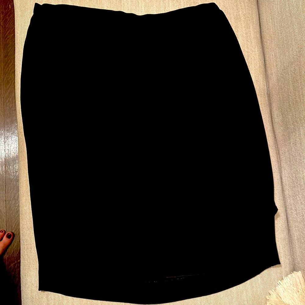 Lafayette rayon a line skirt with side ruffle